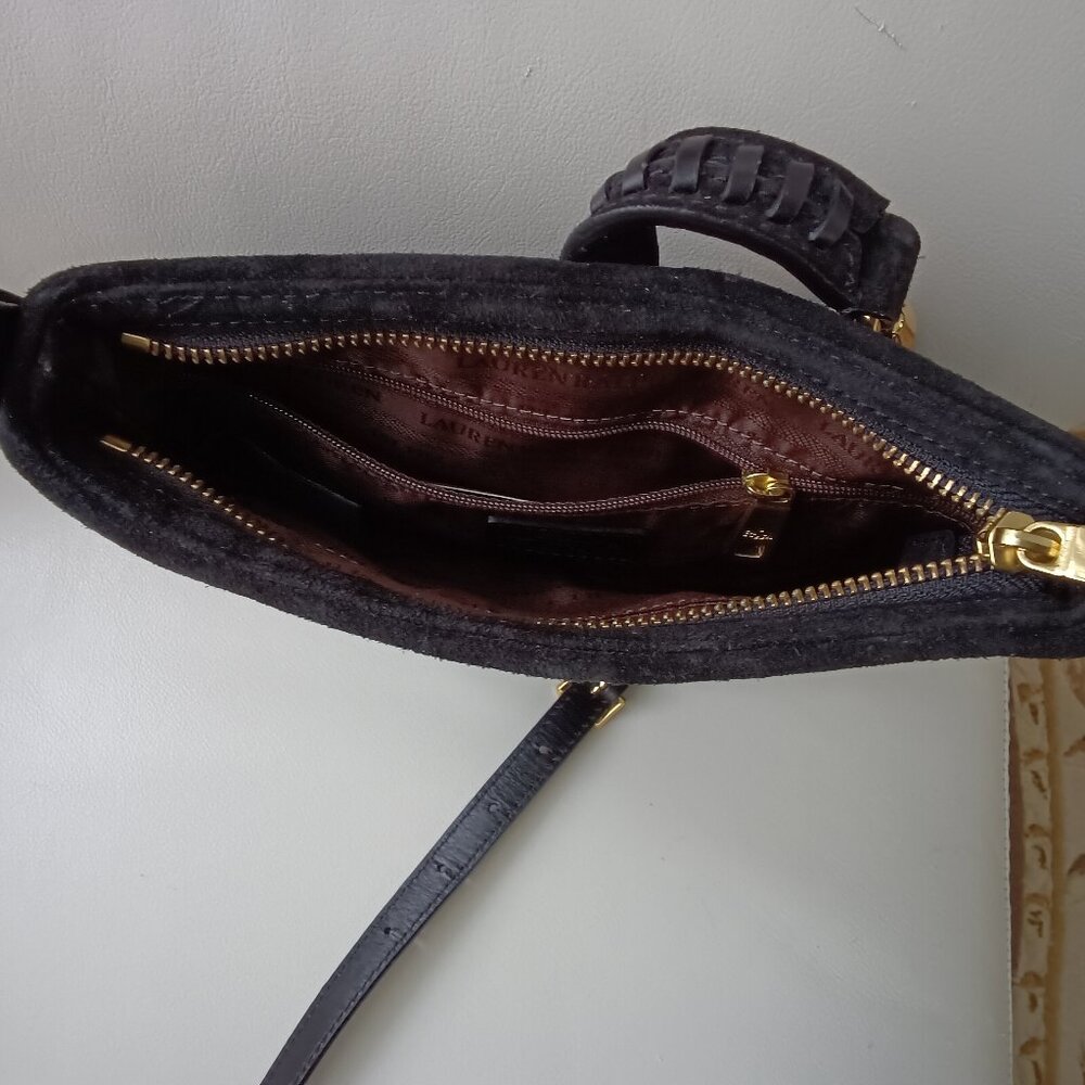Lauren Ralph Lauren Vintage Suede and Leather Crossbody  Bag - Picture 3 of 5